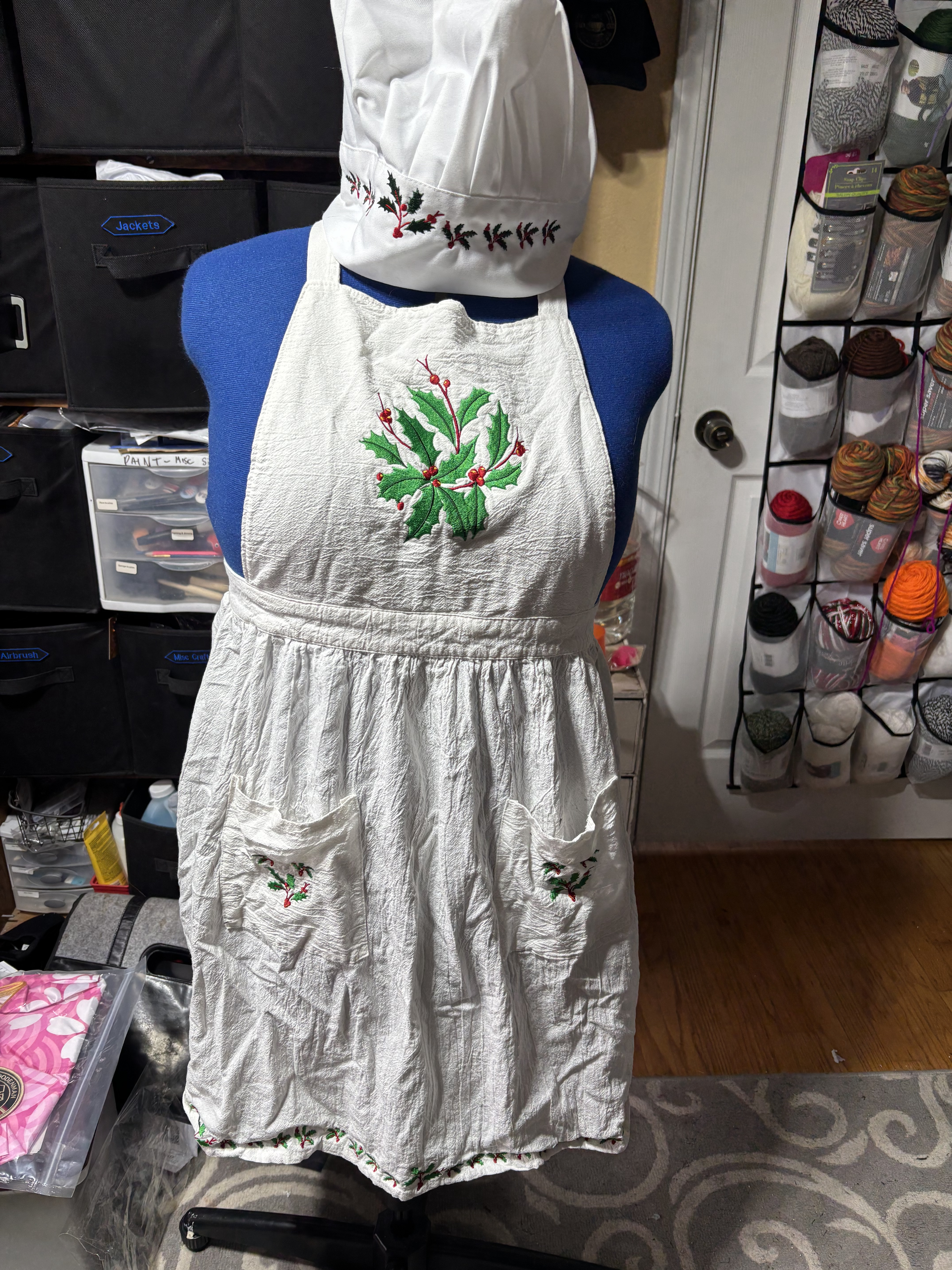 Holiday apron and chef hat