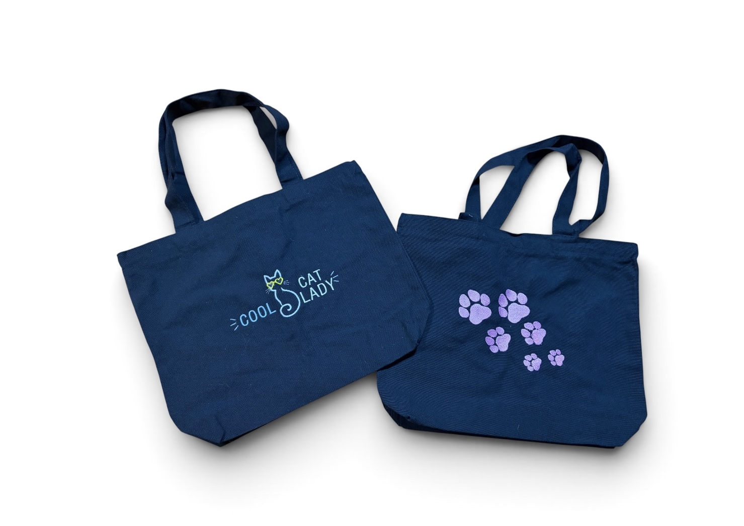 Custom canvas tote Cool Cat lady